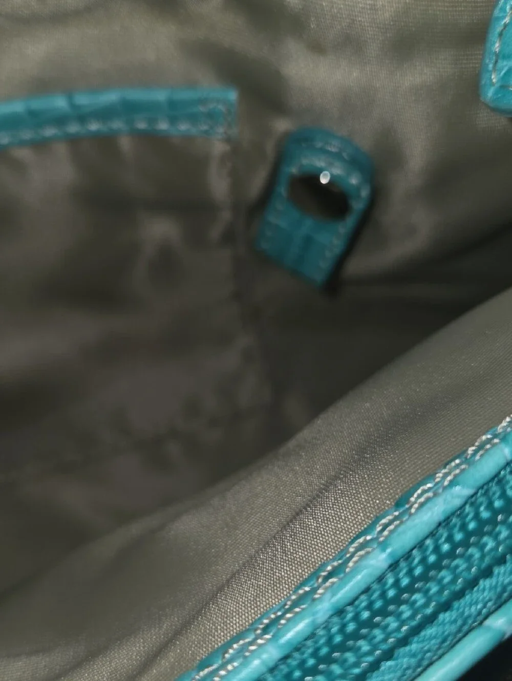 Nine West Teal Croc-Embossed Shoulder Bag with Stud Accents